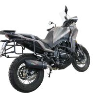 Pot echappement compatible avec Moto Morini X-CAPE 650 2021-2024, Furore Evo4 Nero, Pot échappement homologué et légal, silencieux avec mi-collecteur, db killer amovible et catalyseur 