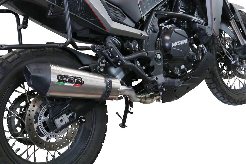 GPR pot echappement compatible avec  Moto Morini X-CAPE 650 2021-2024, New Grand Prix Evo Titanium, Pot échappement homologué et légal, silencieux avec mi-collecteur, db killer amovible et catalyseur 