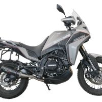 Pot echappement compatible avec Moto Morini X-CAPE 650 2021-2024, M3 Black Titanium, Pot échappement homologué et légal, silencieux avec mi-collecteur, db killer amovible et catalyseur 