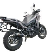 Pot echappement compatible avec Moto Morini X-CAPE 650 2021-2024, M3 Black Titanium, Pot échappement homologué et légal, silencieux avec mi-collecteur, db killer amovible et catalyseur 