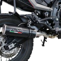 Pot echappement compatible avec Moto Morini X-CAPE 650 2021-2024, M3 Black Titanium, Pot échappement homologué et légal, silencieux avec mi-collecteur, db killer amovible et catalyseur 