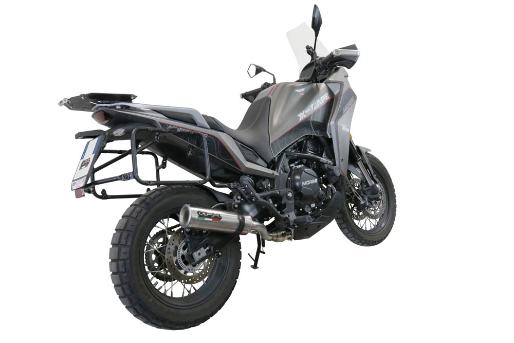Pot echappement compatible avec Moto Morini X-CAPE 650 2021-2024, M3 Inox , Pot échappement homologué et légal, silencieux avec mi-collecteur, db killer amovible et catalyseur 