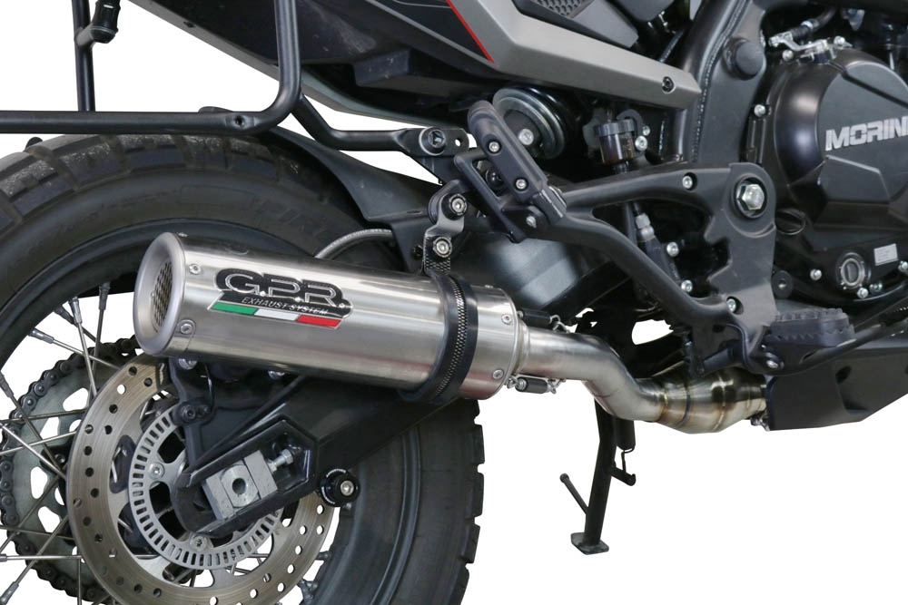 Pot echappement compatible avec Moto Morini X-CAPE 650 2021-2024, M3 Inox , Pot échappement homologué et légal, silencieux avec mi-collecteur, db killer amovible et catalyseur 
