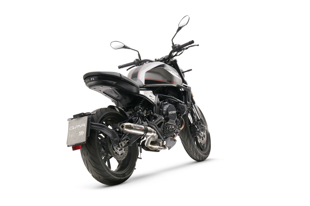 Pot echappement compatible avec Moto Morini Seiemmezzo Scr 2022-2024, Deeptone Inox, Pot échappement homologué et légal, silencieux avec mi-collecteur, db killer amovible et catalyseur 