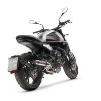 Pot echappement compatible avec Moto Morini Seiemmezzo Scr 2022-2024, Deeptone Inox, Pot échappement homologué et légal, silencieux avec mi-collecteur, db killer amovible et catalyseur 