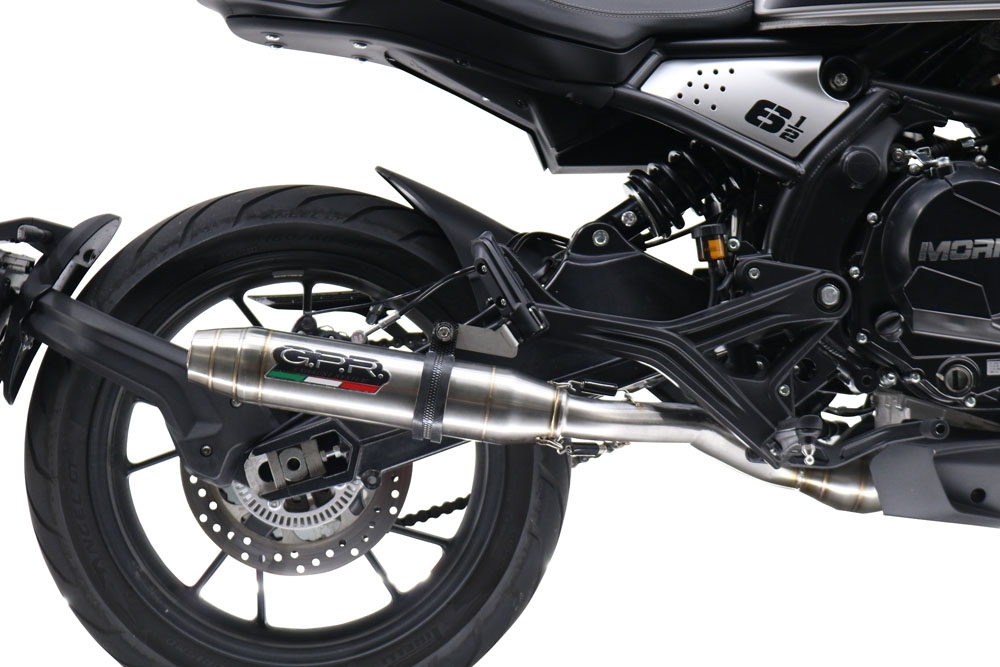 Pot echappement compatible avec Moto Morini Seiemmezzo Scr 2022-2024, Deeptone Inox, Pot échappement homologué et légal, silencieux avec mi-collecteur, db killer amovible et catalyseur 