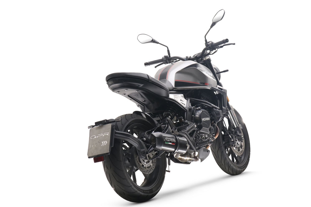 Pot echappement compatible avec Moto Morini Seiemmezzo Str 2022-2024, Furore Evo4 Nero, Pot échappement homologué et légal, silencieux avec mi-collecteur, db killer amovible et catalyseur 