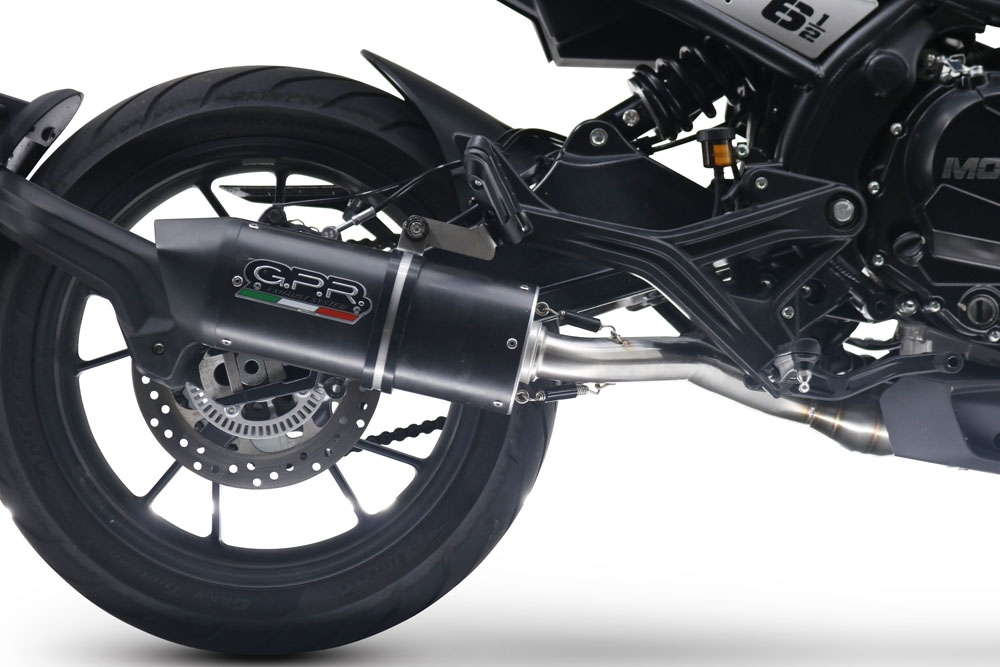 Pot echappement compatible avec Moto Morini Seiemmezzo Str 2022-2024, Furore Evo4 Nero, Pot échappement homologué et légal, silencieux avec mi-collecteur, db killer amovible et catalyseur 