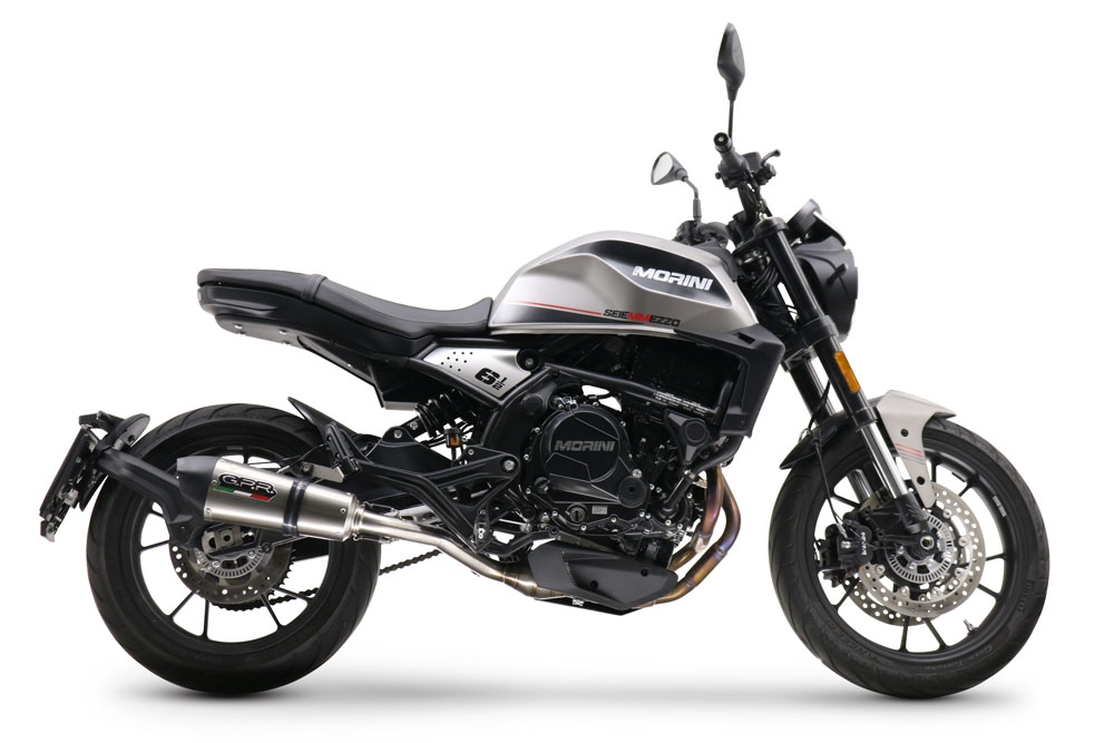 GPR pot echappement compatible avec  Moto Morini Seiemmezzo Scr 2022-2024, New Grand Prix Evo Titanium, Pot échappement homologué et légal, silencieux avec mi-collecteur, db killer amovible et catalyseur 