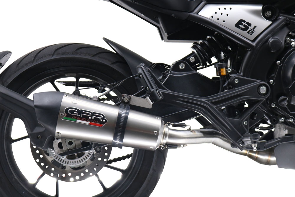 GPR pot echappement compatible avec  Moto Morini Seiemmezzo Scr 2022-2024, New Grand Prix Evo Titanium, Pot échappement homologué et légal, silencieux avec mi-collecteur, db killer amovible et catalyseur 