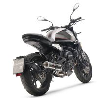 Pot echappement compatible avec Moto Morini Seiemmezzo Str 2022-2024, M3 Poppy , Pot échappement homologué et légal, silencieux avec mi-collecteur, db killer amovible et catalyseur 