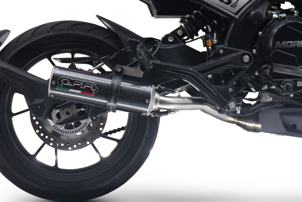 Pot echappement compatible avec Moto Morini Seiemmezzo Str 2022-2024, M3 Poppy , Pot échappement homologué et légal, silencieux avec mi-collecteur, db killer amovible et catalyseur 