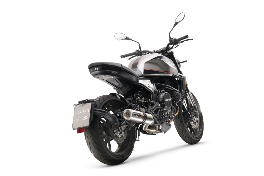 Pot echappement compatible avec Moto Morini Seiemmezzo Str 2022-2024, M3 Inox , Pot échappement homologué et légal, silencieux avec mi-collecteur, db killer amovible et catalyseur 