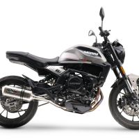 Pot echappement compatible avec Moto Morini Seiemmezzo Scr 2022-2024, Satinox , Pot échappement homologué et légal, silencieux avec mi-collecteur, db killer amovible et catalyseur 