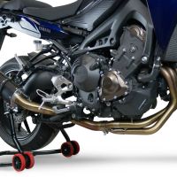 Pot echappement compatible avec Yamaha Mt-09 Tracer 900 2017-2020, Furore Evo4 Nero, Homologué et légal, système d'échappement complet avec catalyseur et db killer amovible 