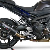 Pot echappement compatible avec Yamaha Mt-09 Tracer 900 2017-2020, Furore Evo4 Nero, Homologué et légal, système d'échappement complet avec catalyseur et db killer amovible 