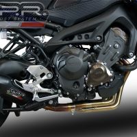 Pot echappement compatible avec Yamaha Mt-09 Tracer 900 2017-2020, Furore Evo4 Nero, Homologué et légal, système d'échappement complet avec catalyseur et db killer amovible 