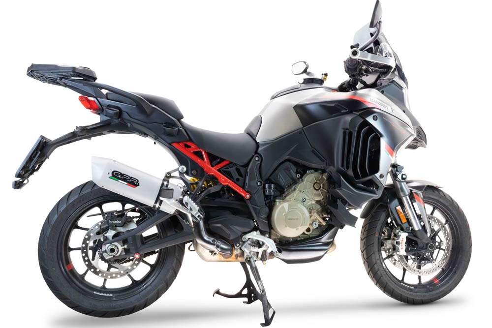 Pot echappement compatible avec Ducati Multistrada V4 - S 2022-2024, Albus Evo4, Échappement légal, homologué,silencieux avec db killer amovible et tuyau de liaison spécifique 