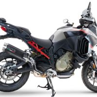 Pot echappement compatible avec Ducati Multistrada V4 - S 2022-2024, Dual Poppy, Échappement légal, homologué,silencieux avec db killer amovible et tuyau de liaison spécifique 