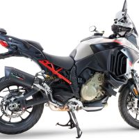 Pot echappement compatible avec Ducati Multistrada V4 Grand Tour 2024-2025, Furore Evo4 Nero, Échappement légal, homologué,silencieux avec db killer amovible et tuyau de liaison spécifique 