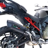 Pot echappement compatible avec Ducati Multistrada V4 Grand Tour 2024-2025, Furore Evo4 Nero, Échappement légal, homologué,silencieux avec db killer amovible et tuyau de liaison spécifique 