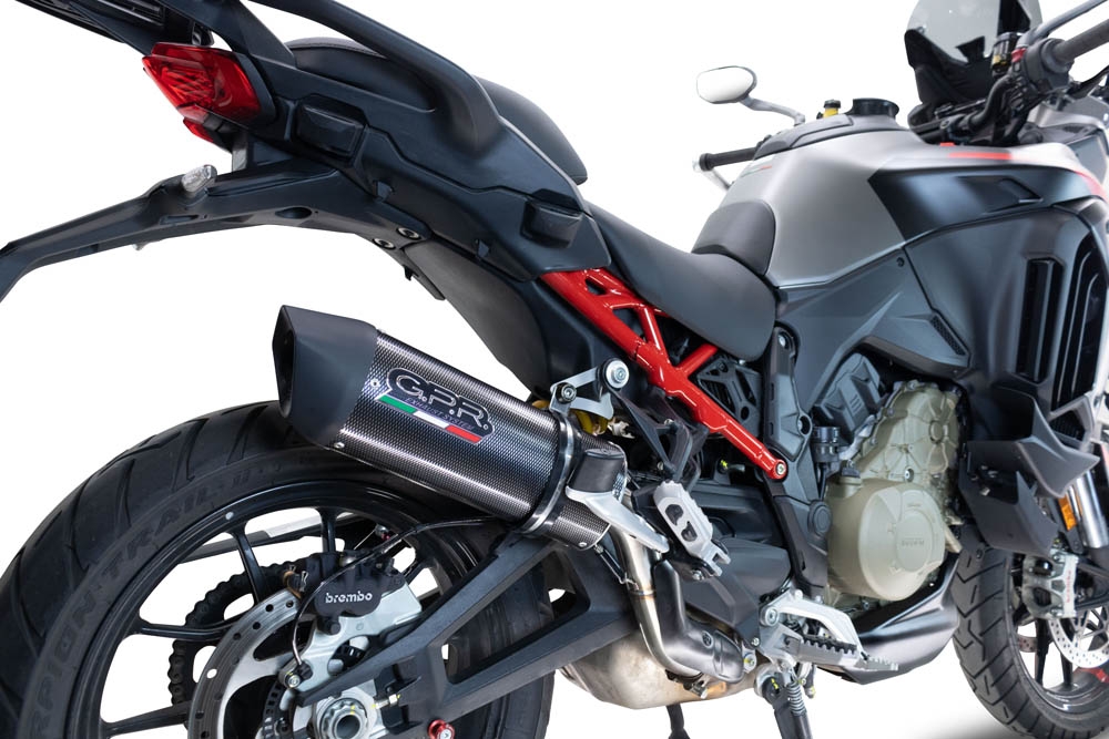Pot echappement compatible avec Ducati Multistrada V4 - S 2022-2024, Furore Evo4 Poppy, Échappement légal, homologué,silencieux avec db killer amovible et tuyau de liaison spécifique 