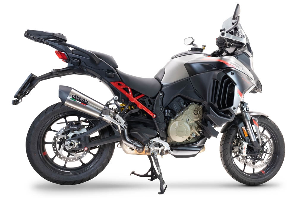 Pot echappement compatible avec Ducati Multistrada V4 Rally 2023-2024, GP Evo4 Titanium, Échappement légal, homologué,silencieux avec db killer amovible et tuyau de liaison spécifique 