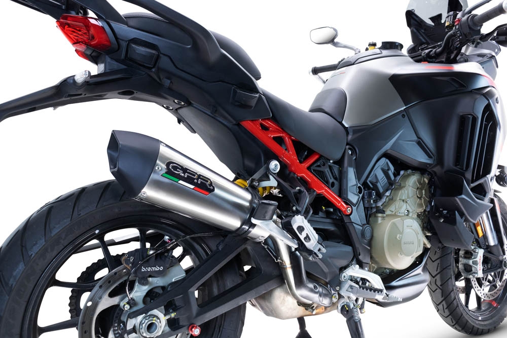 Pot echappement compatible avec Ducati Multistrada V4 Rally 2023-2024, GP Evo4 Titanium, Échappement légal, homologué,silencieux avec db killer amovible et tuyau de liaison spécifique 