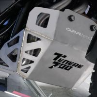 Pot echappement compatible avec Yamaha Tenere 700 2021-2024, Decatalizzatore + Paracoppa Titanio, Décatalyseur plus plaque de protection moteur en titane 