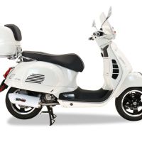 Pot echappement compatible avec Piaggio Vespa 125 Granturismo 2003-2007, Albus Ceramic, Pot d'échappement complet racing, compris de collecteur et db killer amovible, sans homologation 