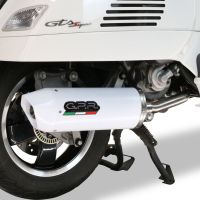Pot echappement compatible avec Piaggio Vespa 125 Granturismo 2003-2007, Albus Ceramic, Pot d'échappement complet racing, compris de collecteur et db killer amovible, sans homologation 