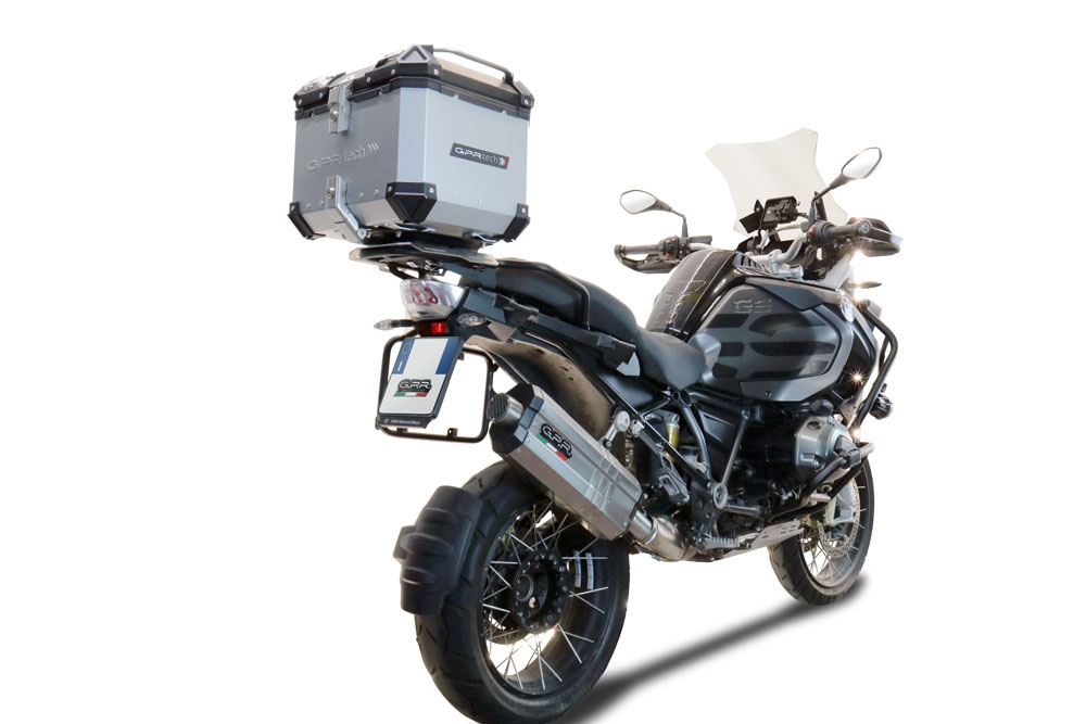 Top case en aluminium, couleur argent avec plaque spécifique incluse Top-case GPR TECH compatible avec  Bmw R 1250 Gs Adventure 2021/2024 e5
