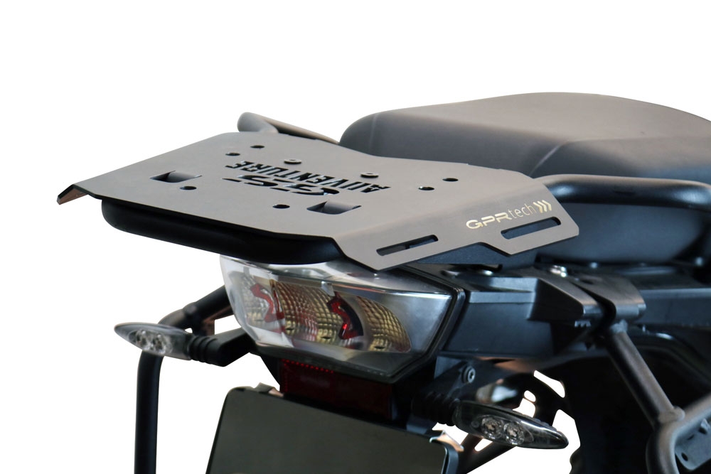 Top case en aluminium, couleur argent avec plaque spécifique incluse Top-case GPR TECH compatible avec  Bmw R 1250 Gs Adventure 2021/2024 e5