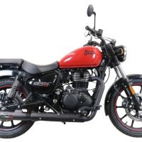 Pot echappement compatible avec Royal Enfield Classic 350 2021-2023, Deeptone Nero, Pot Échappement slip-on homologué, légal, avec db killer amovible, tuyau de liaison et catalyseur 