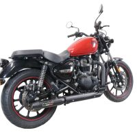 Pot echappement compatible avec Royal Enfield Classic 350 2021-2023, Deeptone Nero, Pot Échappement slip-on homologué, légal, avec db killer amovible, tuyau de liaison et catalyseur 
