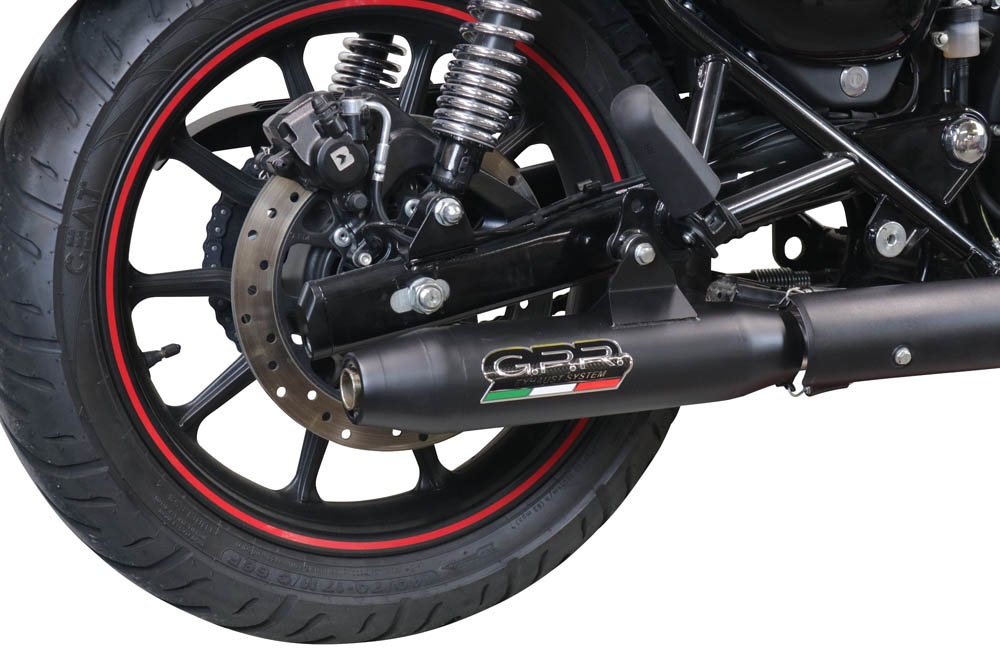 Pot echappement compatible avec Royal Enfield Classic 350 2021-2023, Deeptone Nero, Pot Échappement slip-on homologué, légal, avec db killer amovible, tuyau de liaison et catalyseur 