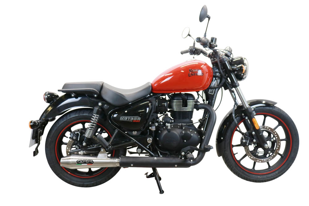 Pot echappement compatible avec Royal Enfield Classic 350 2021-2023, Ultracone, Pot échappement racing, avec les tuyaux de liaison, article sans homologation 