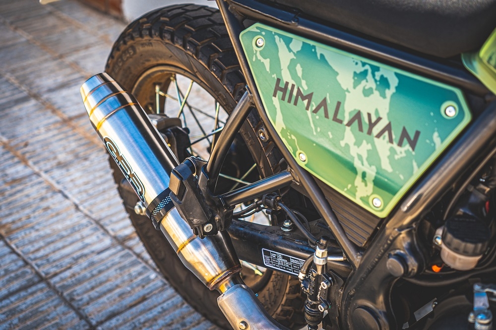 Pot echappement compatible avec Royal Enfield Himalayan 410 Diam.36mm 2017-2020, Deeptone Inox, Pot échappement racing, avec les tuyaux de liaison, article sans homologation 