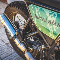 Pot echappement compatible avec Royal Enfield Himalayan 410 Diam.36mm 2017-2020, Deeptone Inox, Pot échappement racing, avec les tuyaux de liaison, article sans homologation 