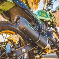 Pot echappement compatible avec Royal Enfield Himalayan 410 2021-2024, Furore Evo4 Nero, Échappement légal, homologué,silencieux avec catalyseur, db killer amovible et tuyau de liaison spécifique 