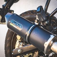 Pot echappement compatible avec Royal Enfield Himalayan 410 2021-2024, Furore Evo4 Nero, Échappement légal, homologué,silencieux avec catalyseur, db killer amovible et tuyau de liaison spécifique 