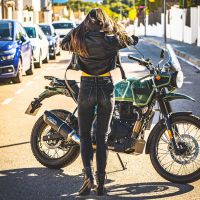 Pot echappement compatible avec Royal Enfield Himalayan 410 Diam.36mm 2017-2020, Furore Nero, Pot échappement racing, avec les tuyaux de liaison, article sans homologation 