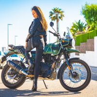 Pot echappement compatible avec Royal Enfield Himalayan 410 Diam.36mm 2017-2020, Furore Nero, Pot échappement racing, avec les tuyaux de liaison, article sans homologation 