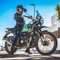 Pot echappement compatible avec Royal Enfield Himalayan 410 DIAM 42.5 2017-2020, Powercone Evo, Échappement légal, homologué,silencieux avec catalyseur, db killer amovible et tuyau de liaison spécifique 