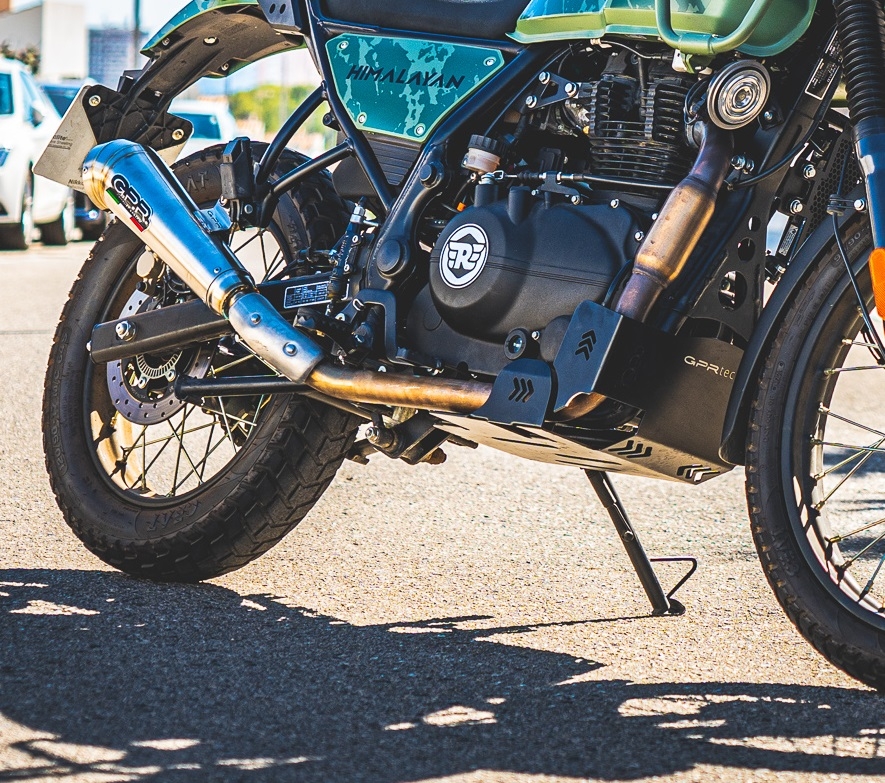 Pot echappement compatible avec Royal Enfield Himalayan 410 DIAM 42.5 2017-2020, Powercone Evo, Échappement légal, homologué,silencieux avec catalyseur, db killer amovible et tuyau de liaison spécifique 