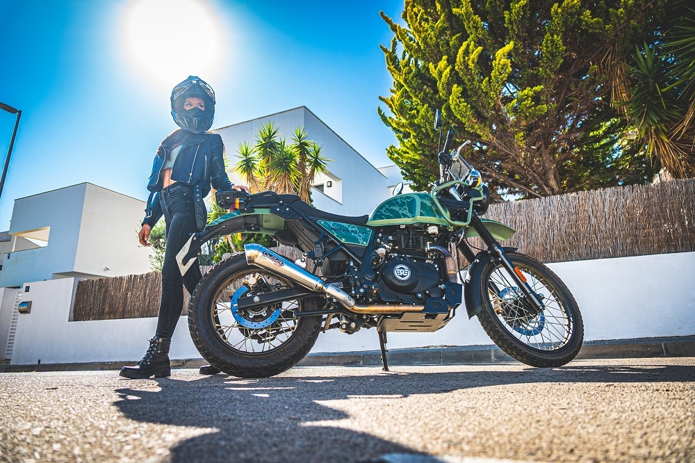 Pot echappement compatible avec Royal Enfield Himalayan 410 DIAM 42.5 2017-2020, Powercone Evo, Échappement légal, homologué,silencieux avec catalyseur, db killer amovible et tuyau de liaison spécifique 