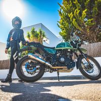Pot echappement compatible avec Royal Enfield Himalayan 410 DIAM 42.5 2017-2020, Powercone Evo, Échappement légal, homologué,silencieux avec catalyseur, db killer amovible et tuyau de liaison spécifique 