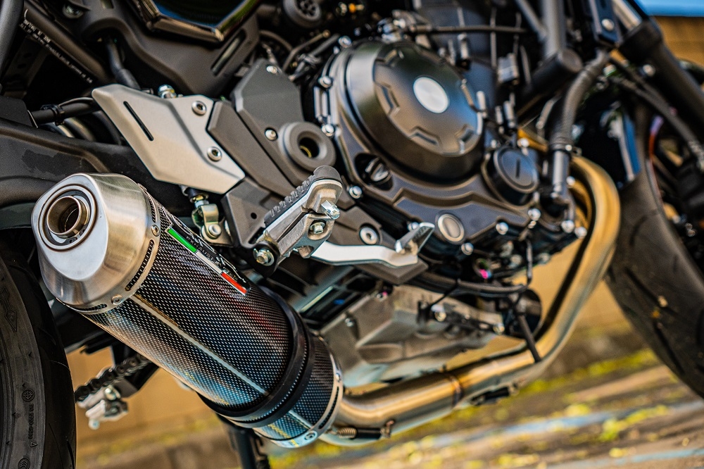 Pot echappement compatible avec Kawasaki Z 650 RS 2021-2023, Satinox Poppy , Silencieux homologué pour bruit, échappement complet avec catalyseur et db killer 