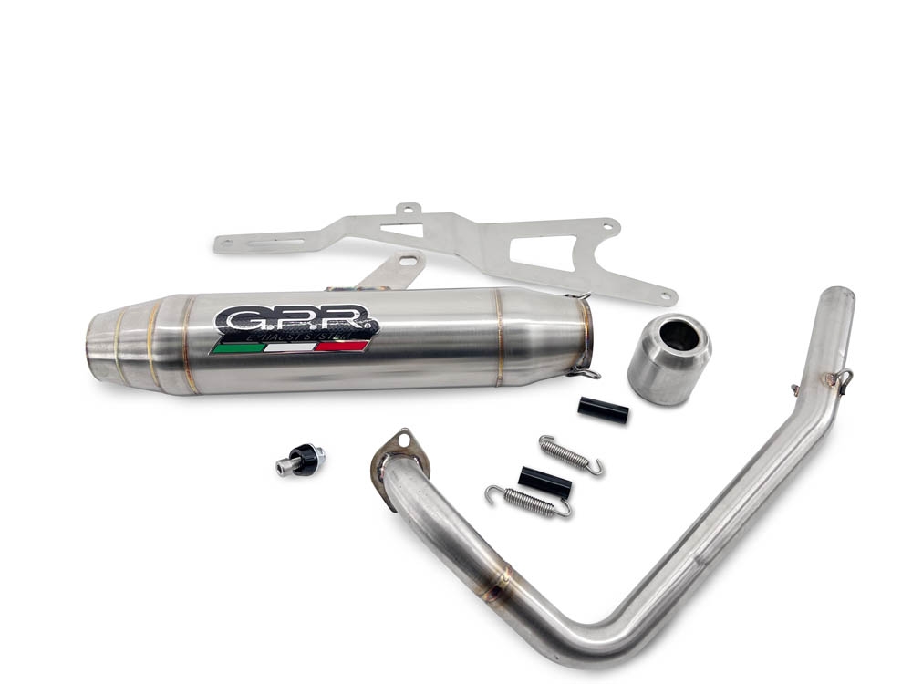 Pot echappement compatible avec Honda Zoomer 50 2003-2013, Deeptone Inox, Homologué et légal, système d'échappement complet, avec db killer amovible 