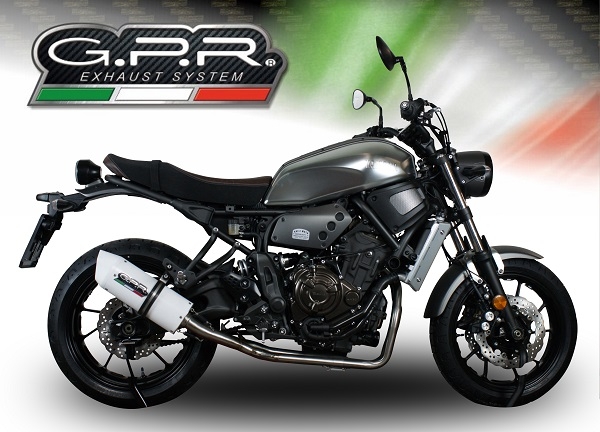 Pot echappement compatible avec Yamaha Xsr 700 2021-2024, Albus Evo4, Homologué et légal, système d'échappement complet avec catalyseur et db killer amovible 